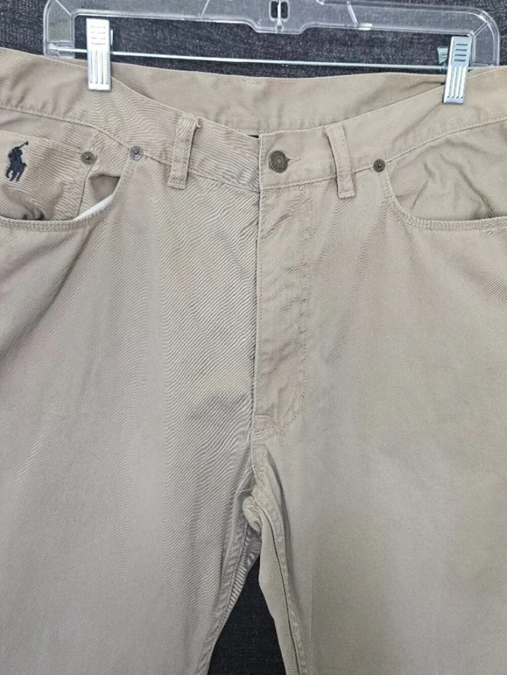Polo Ralph Lauren 650 Straight Leg Chino Pants Mens 36x34 Tan Khaki Cotton Twill